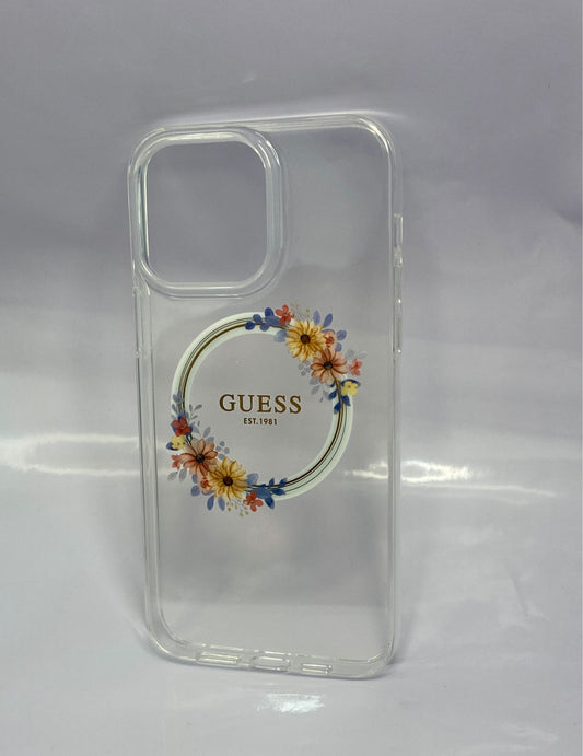 Funda Guess magsafe flowers - Dcel Accesorios